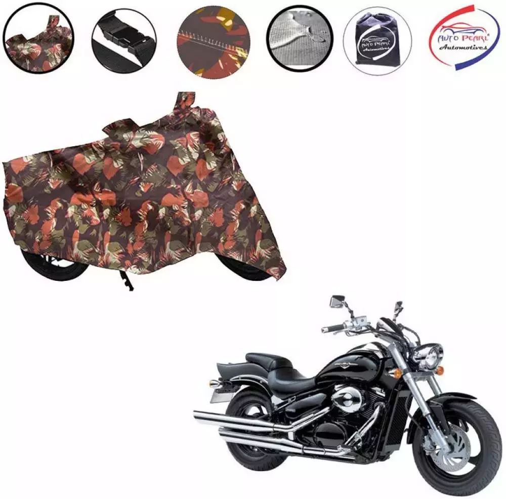 Auto Pearl Waterproof Two Wheeler Cover For Suzuki Intruder M800 (Green & Multicolor)