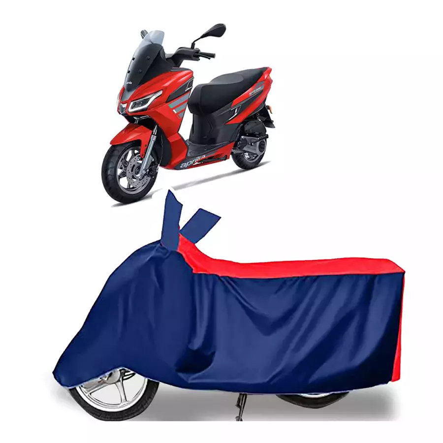 Auto Pearl Polyester Two Wheeler Cover for Aprilia SXR 160 BS6 (Red Blue)