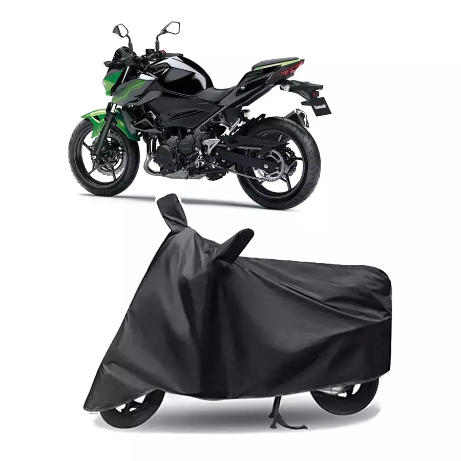 Auto Pearl Polyester Two Wheeler Cover for Kawasaki Z400 (Grey)