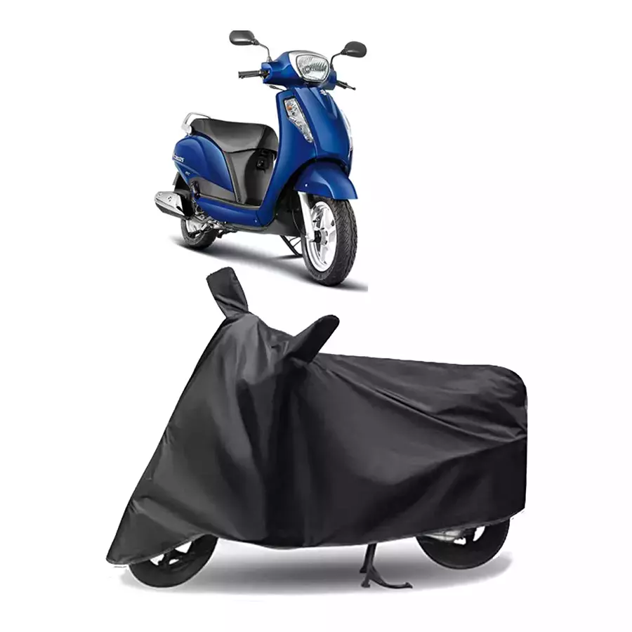 Auto Pearl Polyester Two Wheeler Cover for Suzuki SS (Grey)