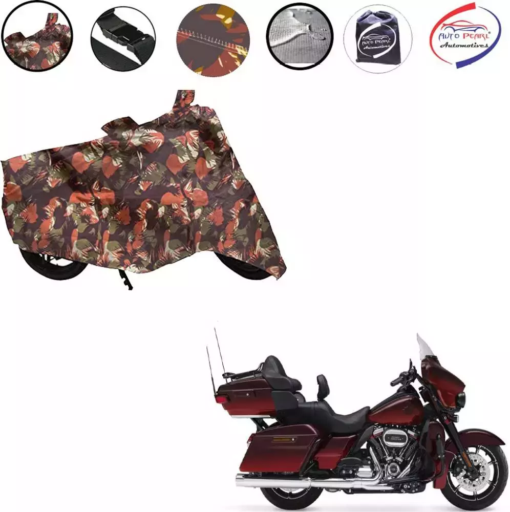 Auto Pearl Polyester Waterproof Two Wheeler Cover for Harley Davidson CVO Limited,(Jungle Print)
