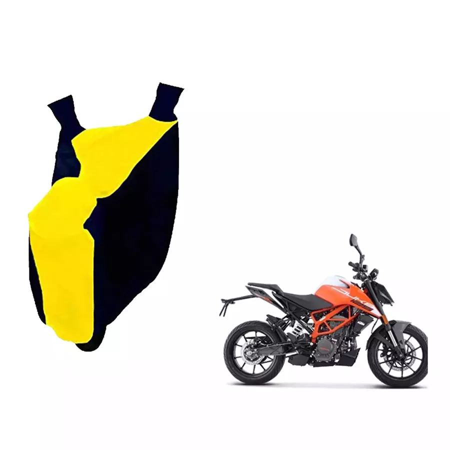 Auto Pearl Waterproof Two Wheeler Cover For KTM 125 Duke (Yellow & Blue)