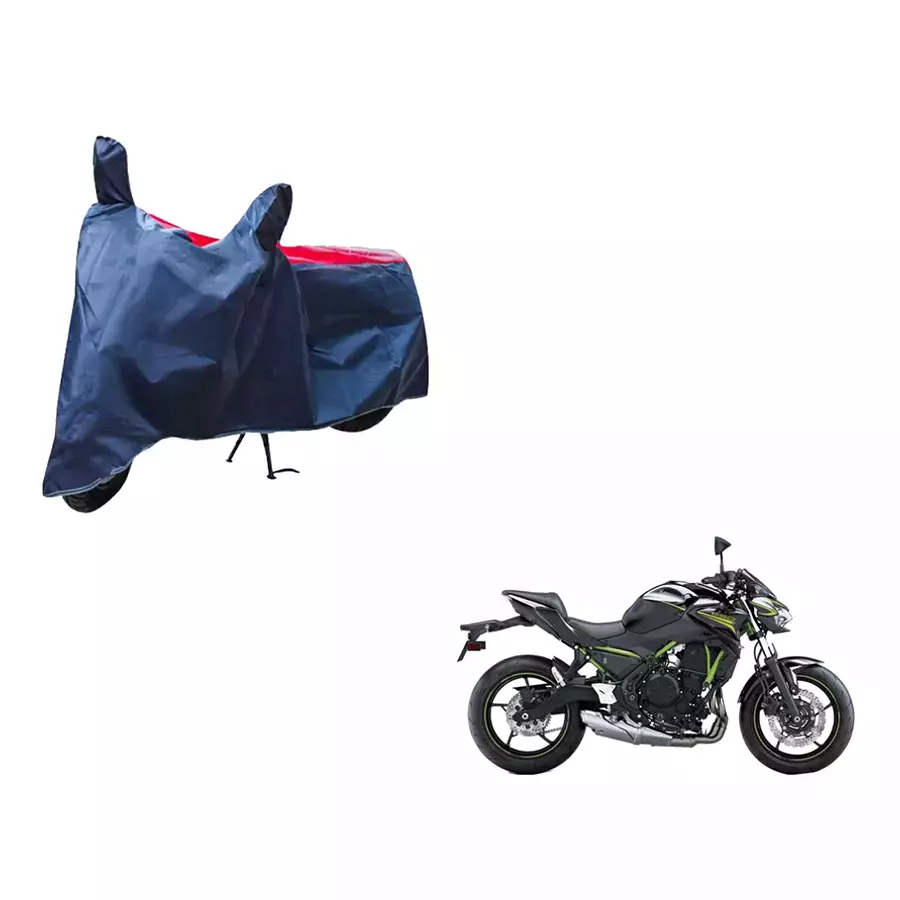 Auto Pearl Waterproof Two Wheeler Cover For Kawasaki Z650 (Red & Blue)