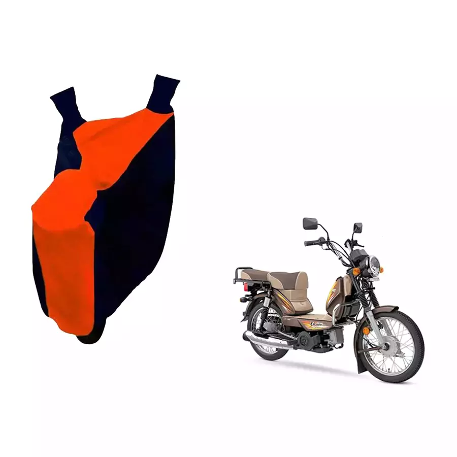 Auto Pearl Waterproof Two Wheeler Cover For TVS XL 100 (Orange & Blue)-picture-10