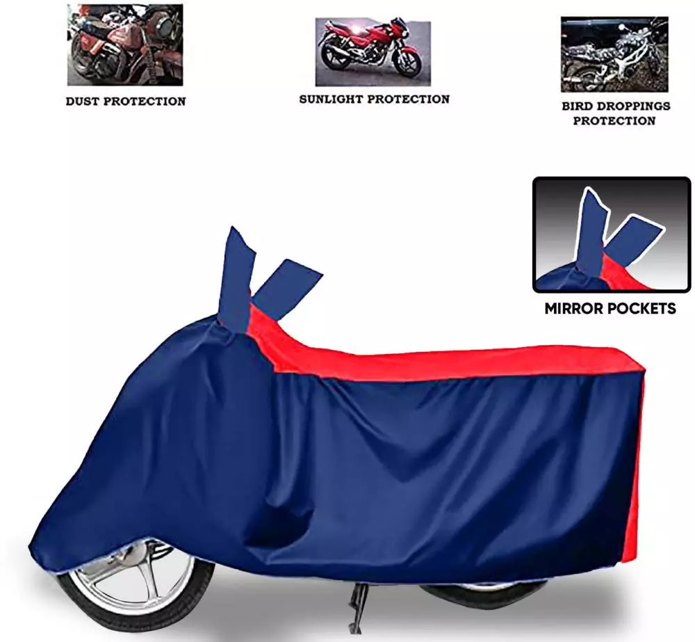 Auto Pearl Polyester Two Wheeler Cover for Kawasaki Ninja 300 (Red Blue)