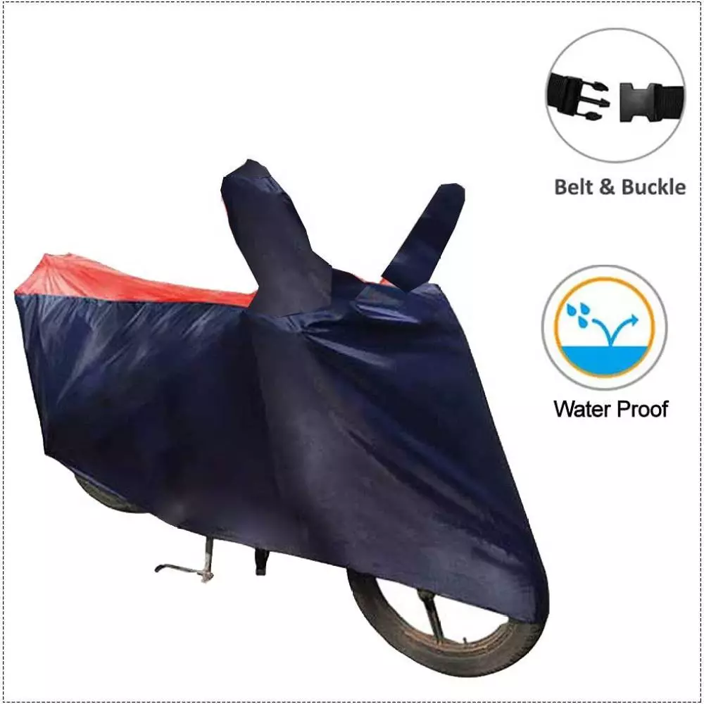 Auto Pearl Polyester Waterproof Two Wheeler Cover for Bajaj Chetak (Red Blue)