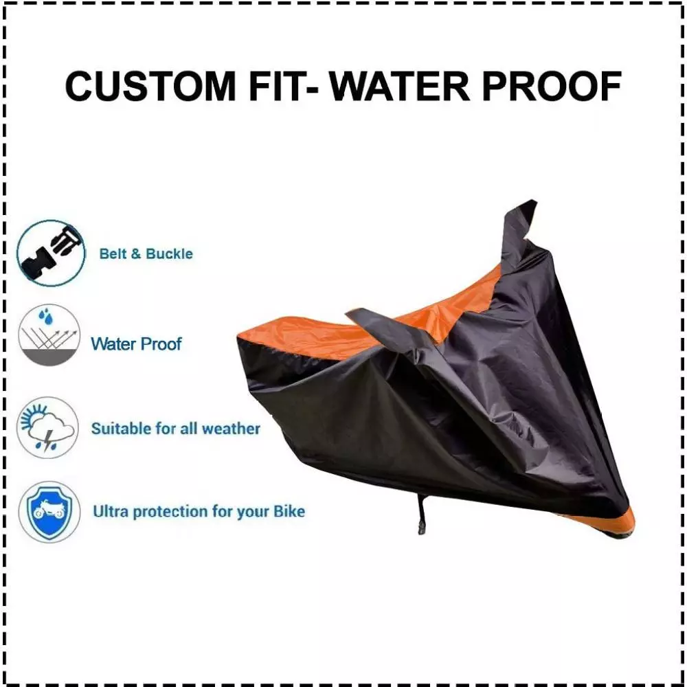 Auto Pearl Waterproof Two Wheeler Cover For Yamaha YZF R15 V3.0 (Orange & Blue)