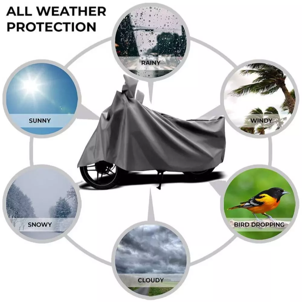 Auto Pearl Two Wheeler Cover with Bag for Hero HF Deluxe, Silver