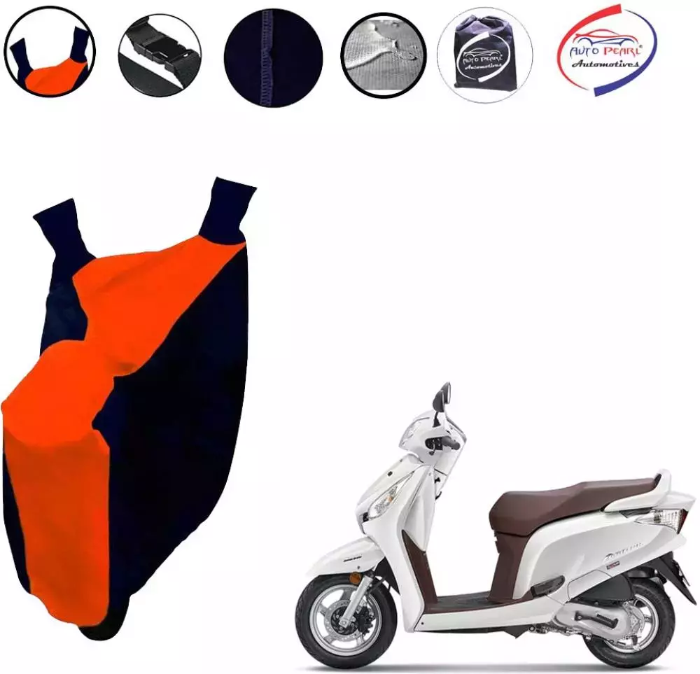 Auto Pearl Waterproof Two Wheeler Cover For Honda Aviator (Orange & Blue)
