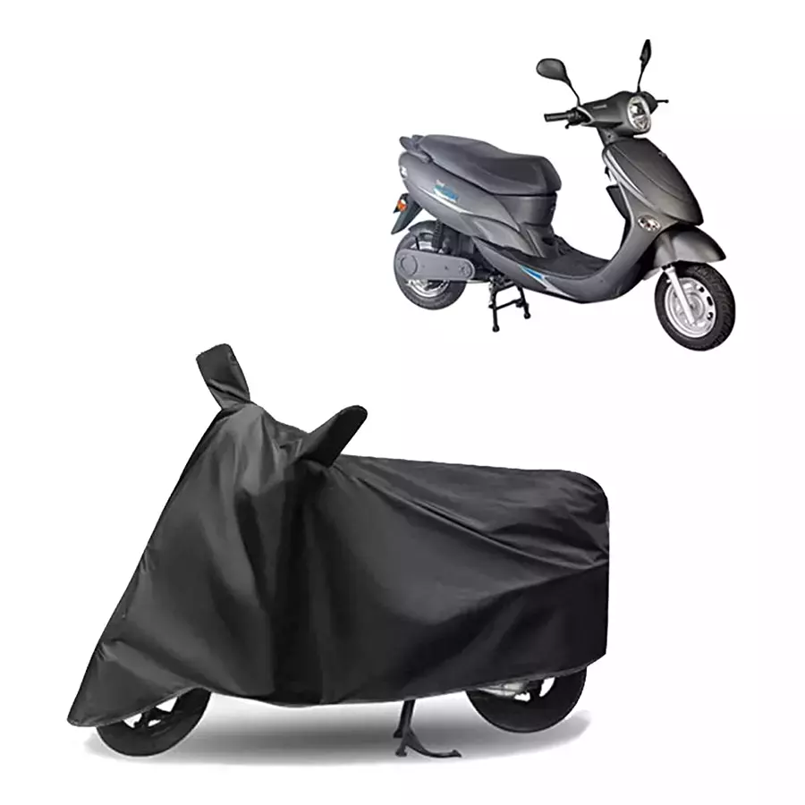 Auto Pearl Polyester Two Wheeler Cover for Avon E Star (Grey)