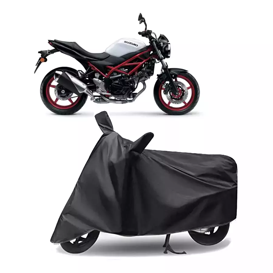 Auto Pearl Polyester Two Wheeler Cover for Suzuki SV 650 BS6 (Grey)