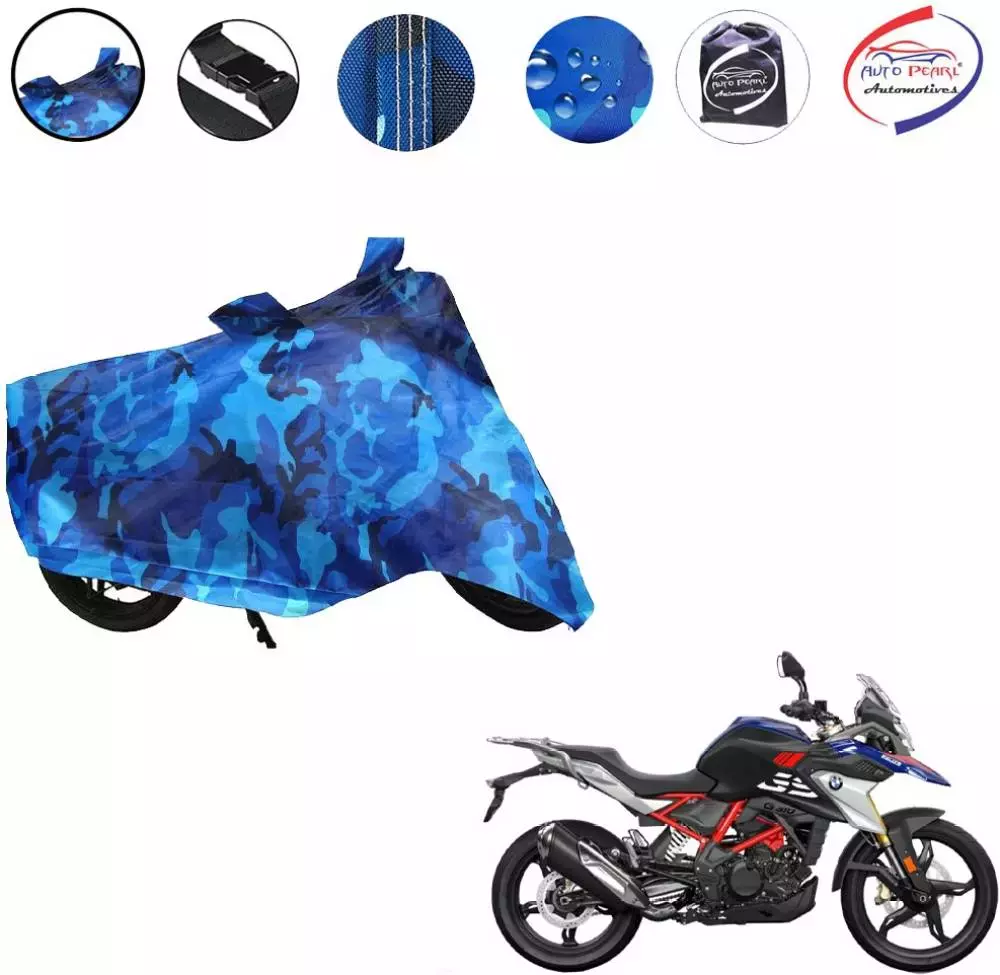 Auto Pearl Polyester Waterproof Two Wheeler Cover for BMW G 310 GS,(Ocean Blue)