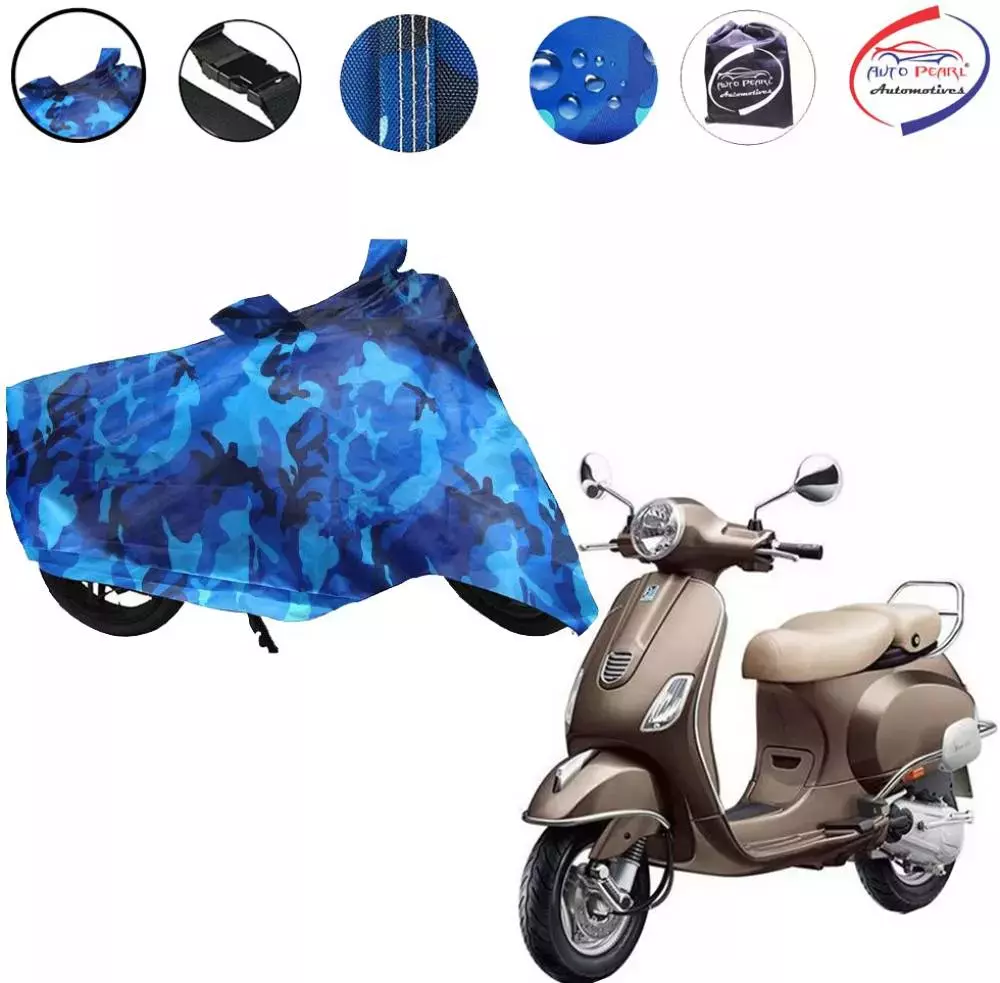 Auto Pearl Polyester Waterproof Two Wheeler Cover for Hero Elegante 150,(Ocean Blue)