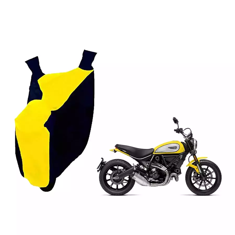 Auto Pearl Waterproof Two Wheeler Cover For Ducati Scrambler Icon (Yellow & Blue)