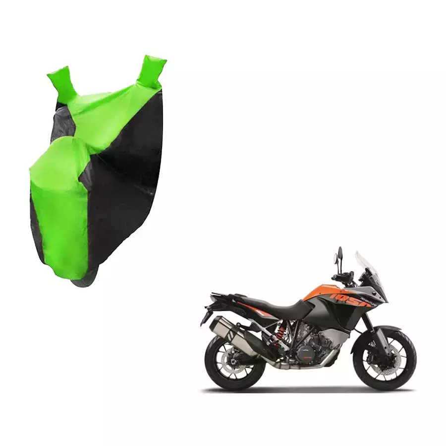 Auto Pearl Waterproof Two Wheeler Cover For KTM 1050 Adventure (Green & Black)-picture-17