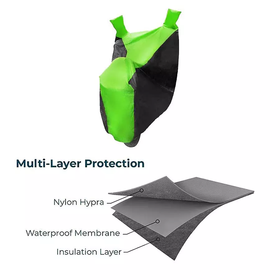 Auto Pearl Waterproof Two Wheeler Cover For Hero Ignitor (Green & Black)