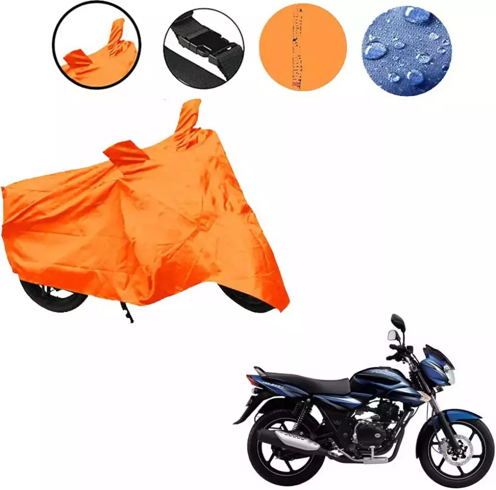 Auto Pearl Waterproof Two Wheeler Cover For Bajaj Discover 135 (Orange)