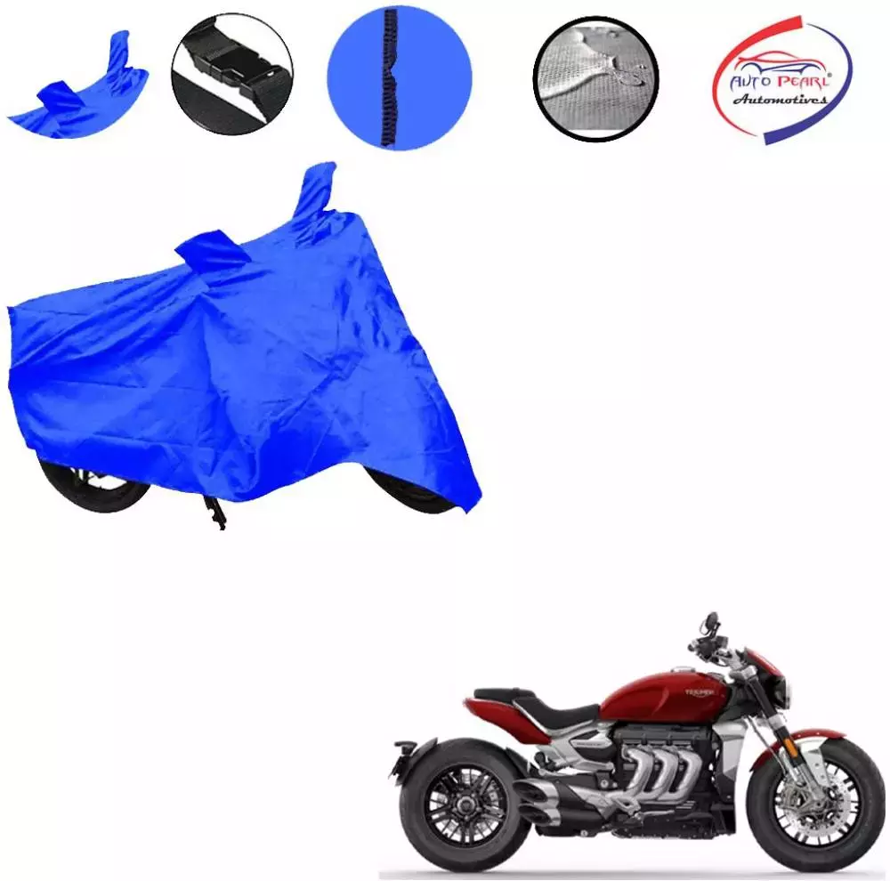 Auto Pearl Waterproof Two Wheeler Cover For Triumph Rocket III (Blue)