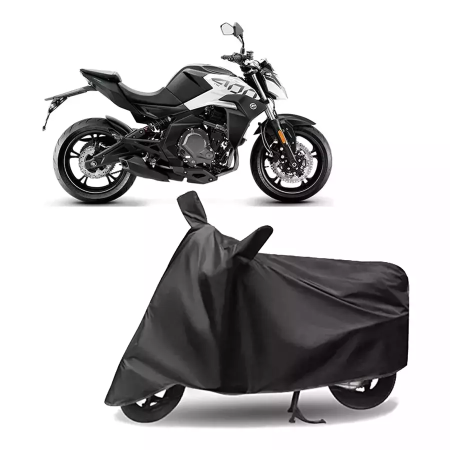 Auto Pearl Polyester Two Wheeler Cover for CFMoto 400NK BS6 (Grey)-picture-10