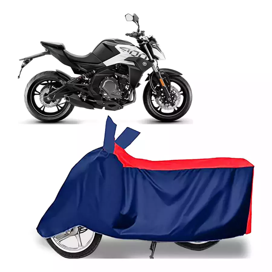 Auto Pearl Polyester Two Wheeler Cover for CFMoto 400NK BS6 (Red Blue)-picture-44