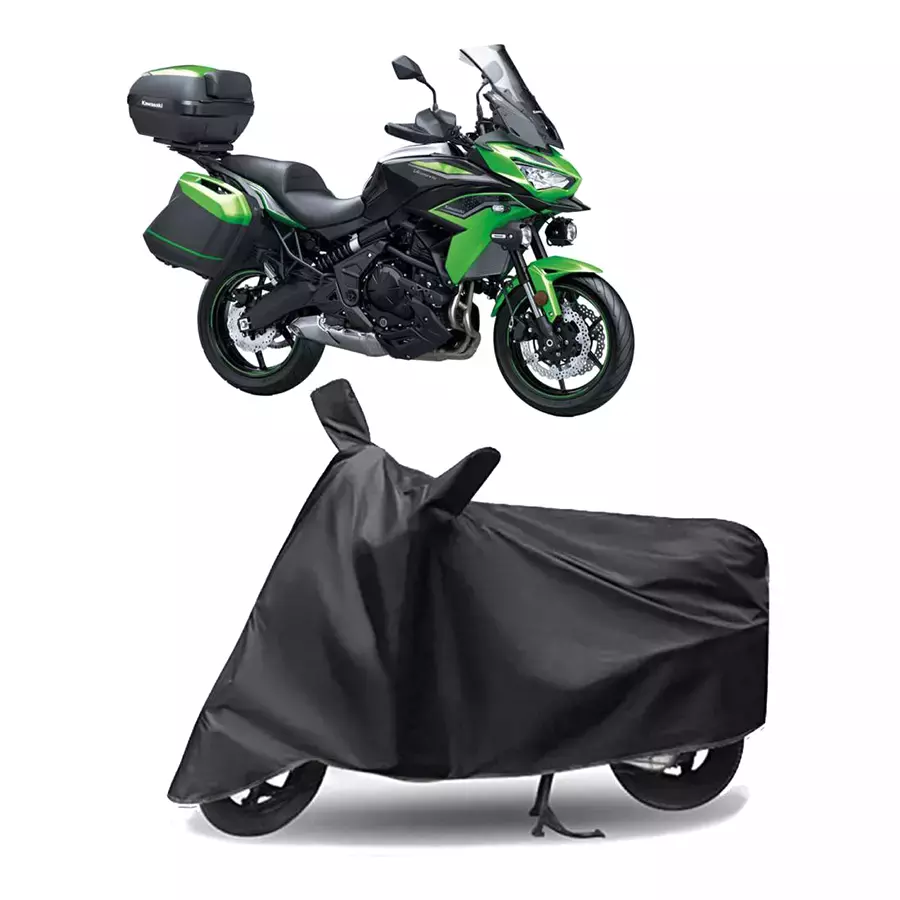 Auto Pearl Polyester Two Wheeler Cover for Kawasaki Versys 650 BS6 (Grey)