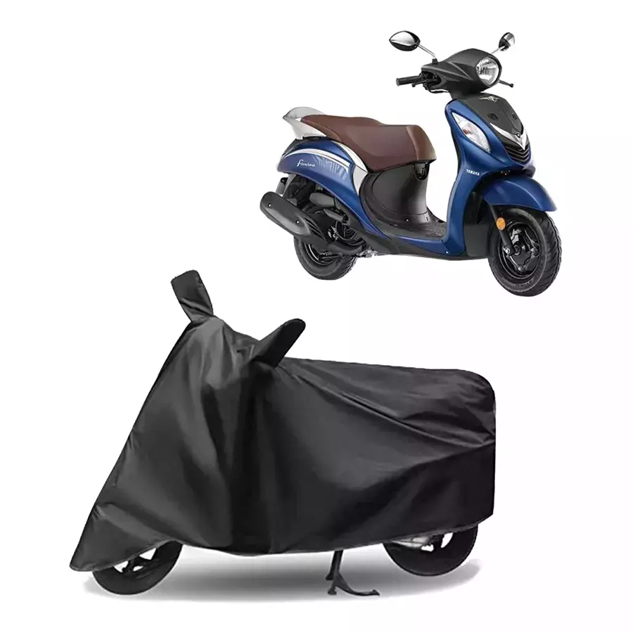 Auto Pearl Polyester Two Wheeler Cover for Yamaha Fascino (Grey)