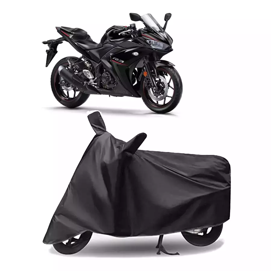Auto Pearl Polyester Two Wheeler Cover for Yamaha YZF R3 (Grey)