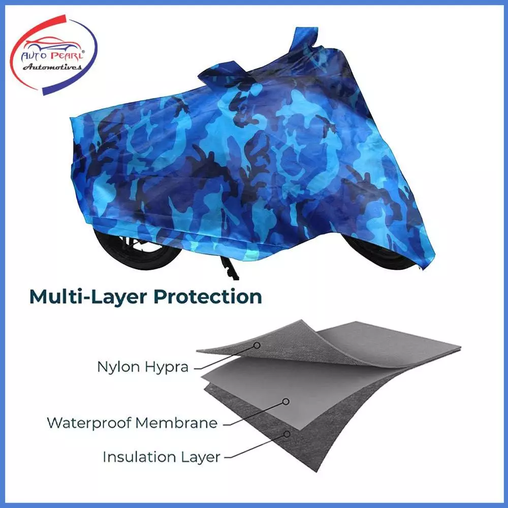 Auto Pearl Polyester Waterproof Two Wheeler Cover for Bajaj Discover 100 DTS-i,(Ocean Blue)