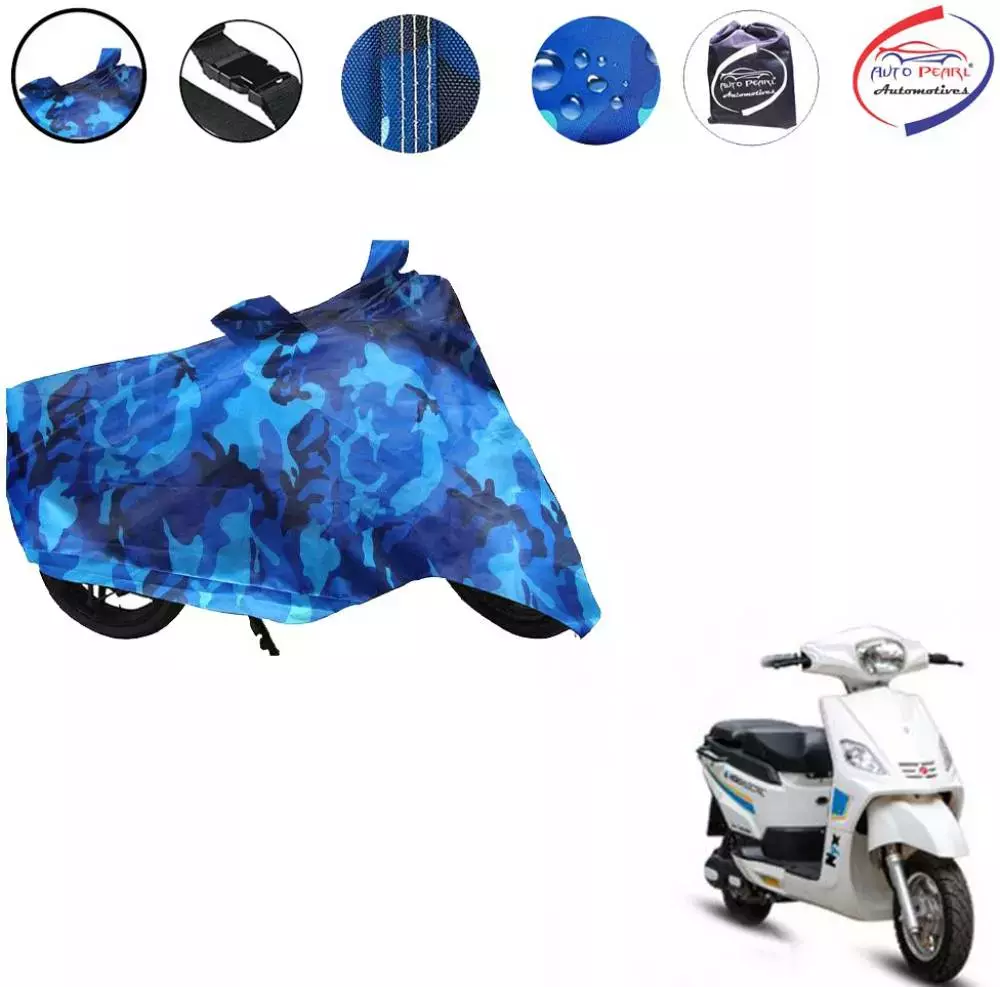 Auto Pearl Polyester Waterproof Two Wheeler Cover for Hero Electric NYX,(Ocean Blue)
