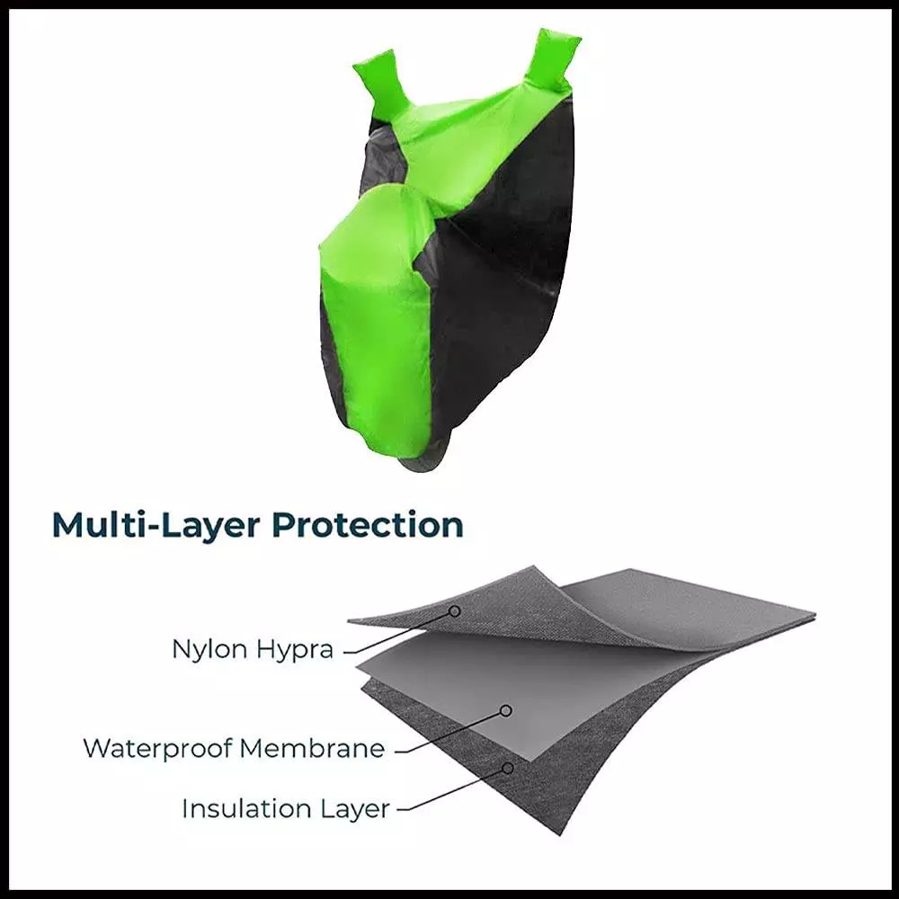Auto Pearl Waterproof Two Wheeler Cover For TVS Flame 125 (Green & Black)
