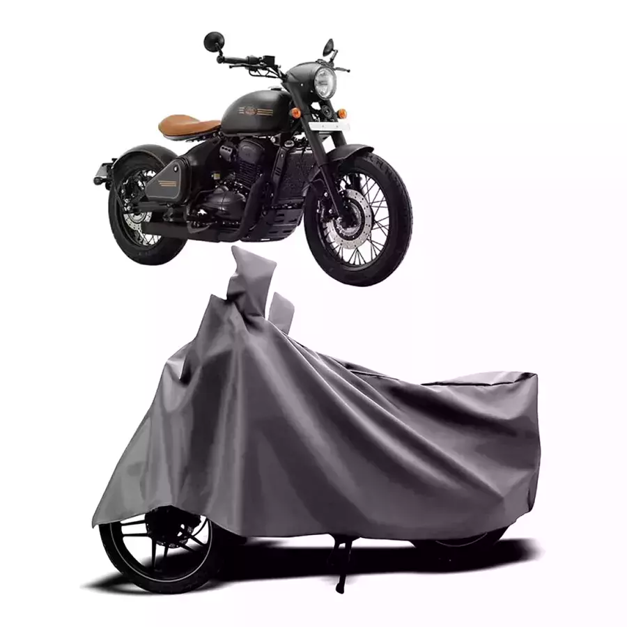 Auto Pearl Two Wheeler Cover with Bag for JAWA&nbsp;Perak, Silver