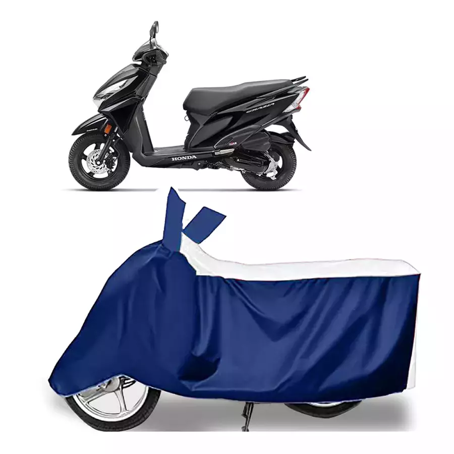 Auto Pearl Bike Cover for Honda Grazia (White & Blue)