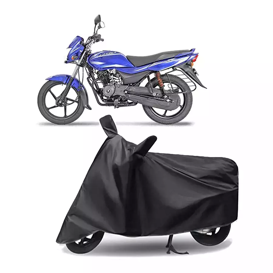 Auto Pearl Polyester Two Wheeler Cover for Bajaj Platina 125 (Grey)