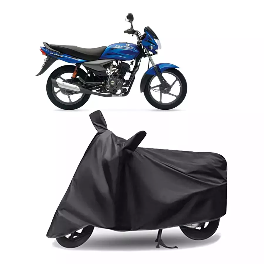 Auto Pearl Polyester Two Wheeler Cover for Bajaj Platina (Grey)-picture-45