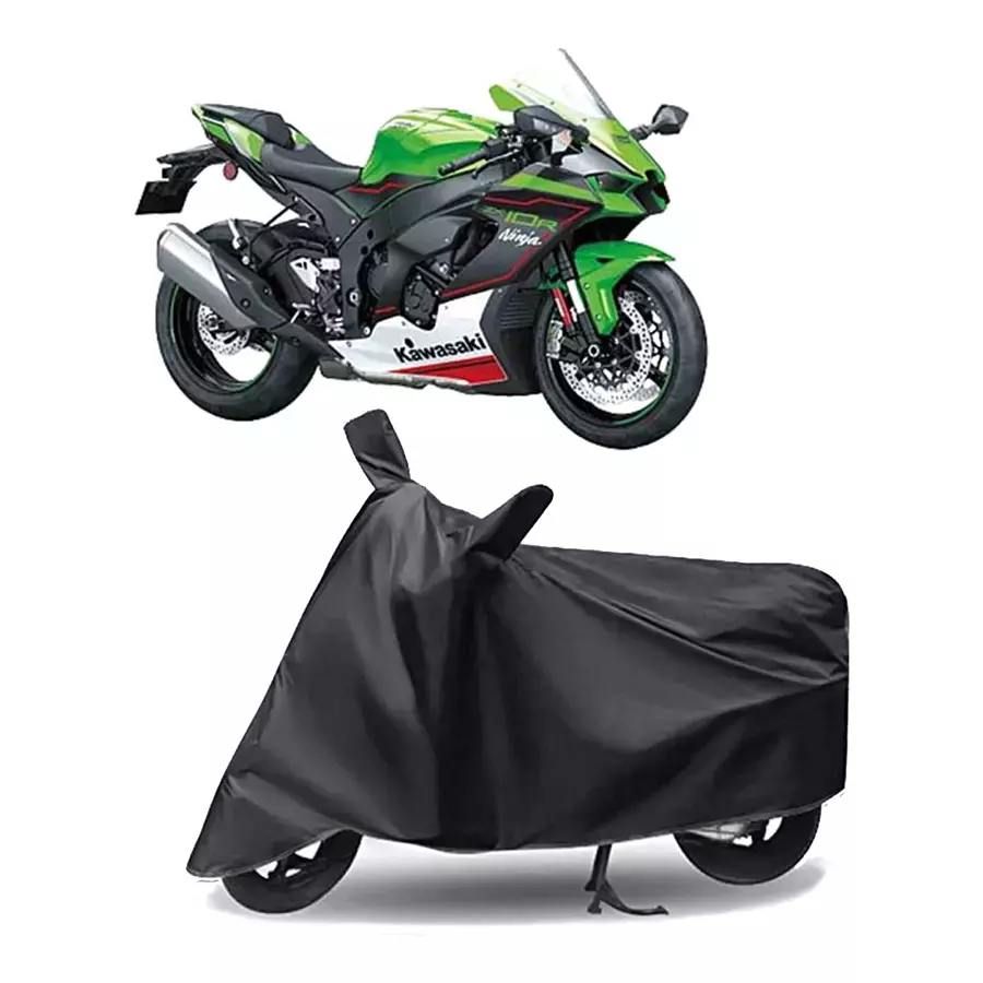 Auto Pearl Polyester Two Wheeler Cover for Kawasaki Ninja ZX 10R (Grey)