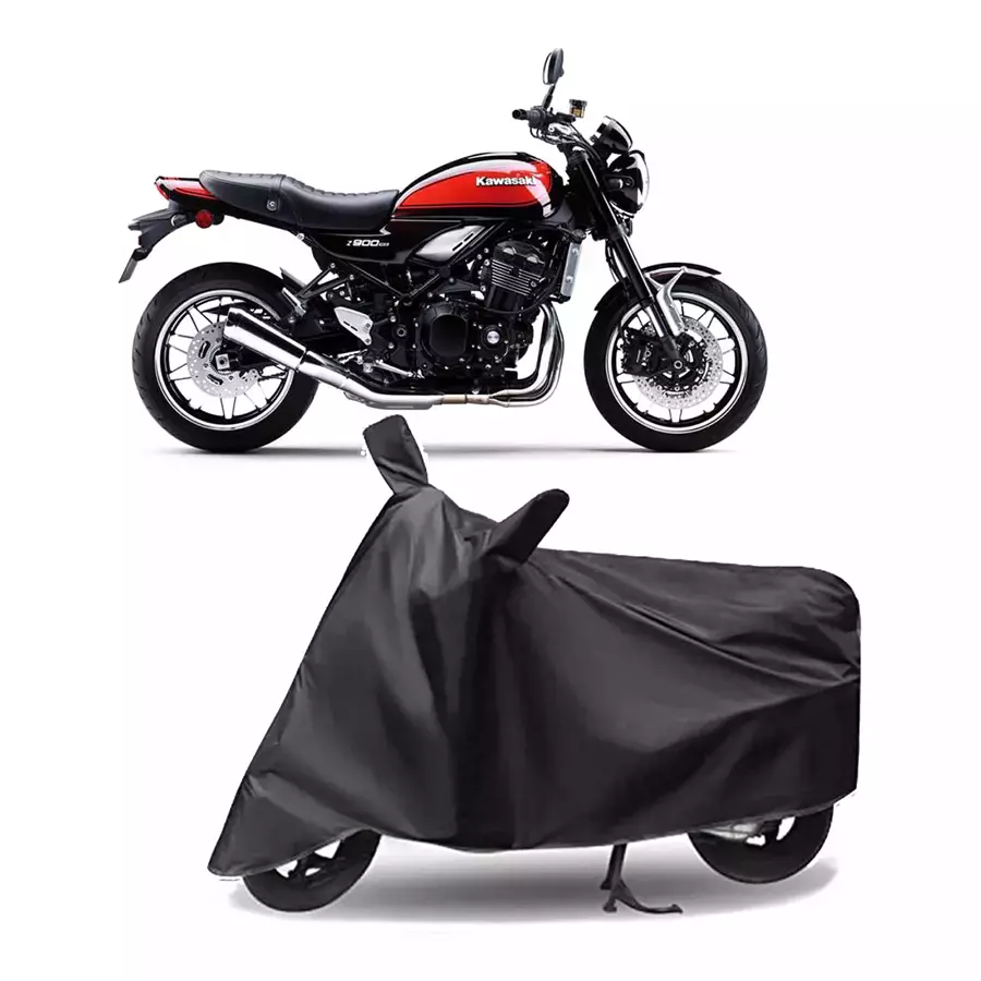 Auto Pearl Polyester Two Wheeler Cover for Kawasaki Z900RS BS6 (Grey)