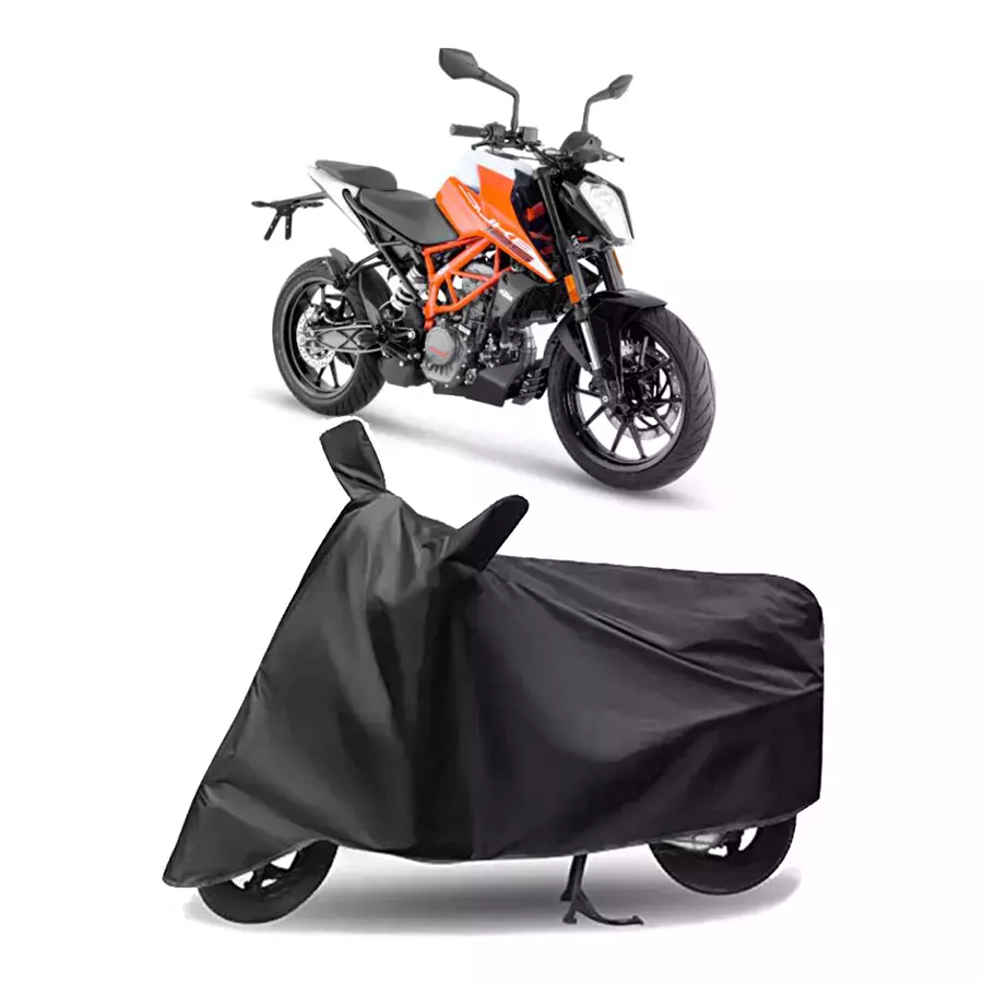 Auto Pearl Polyester Two Wheeler Cover for KTM 125 Duke BS6 (Grey)-picture-30