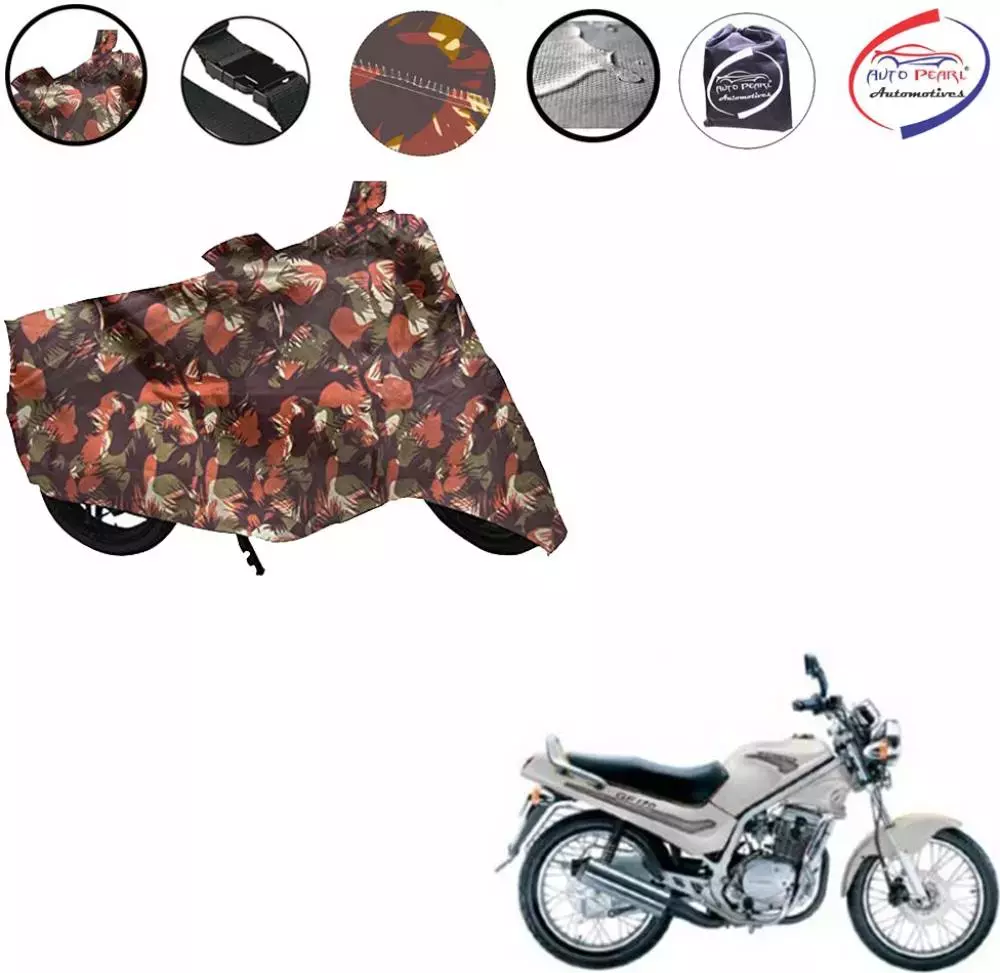 Auto Pearl Polyester Waterproof Two Wheeler Cover for Kinetic GF 170,(Jungle Print)