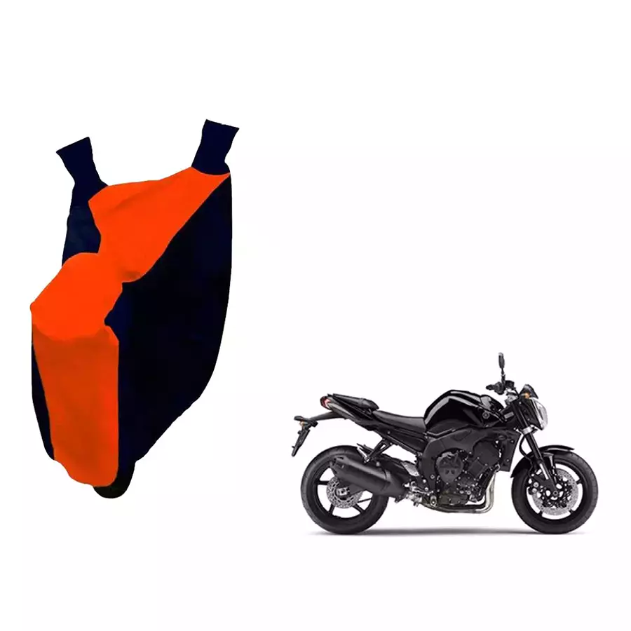 Auto Pearl Waterproof Two Wheeler Cover For Yamaha FZ1 (Orange & Blue)