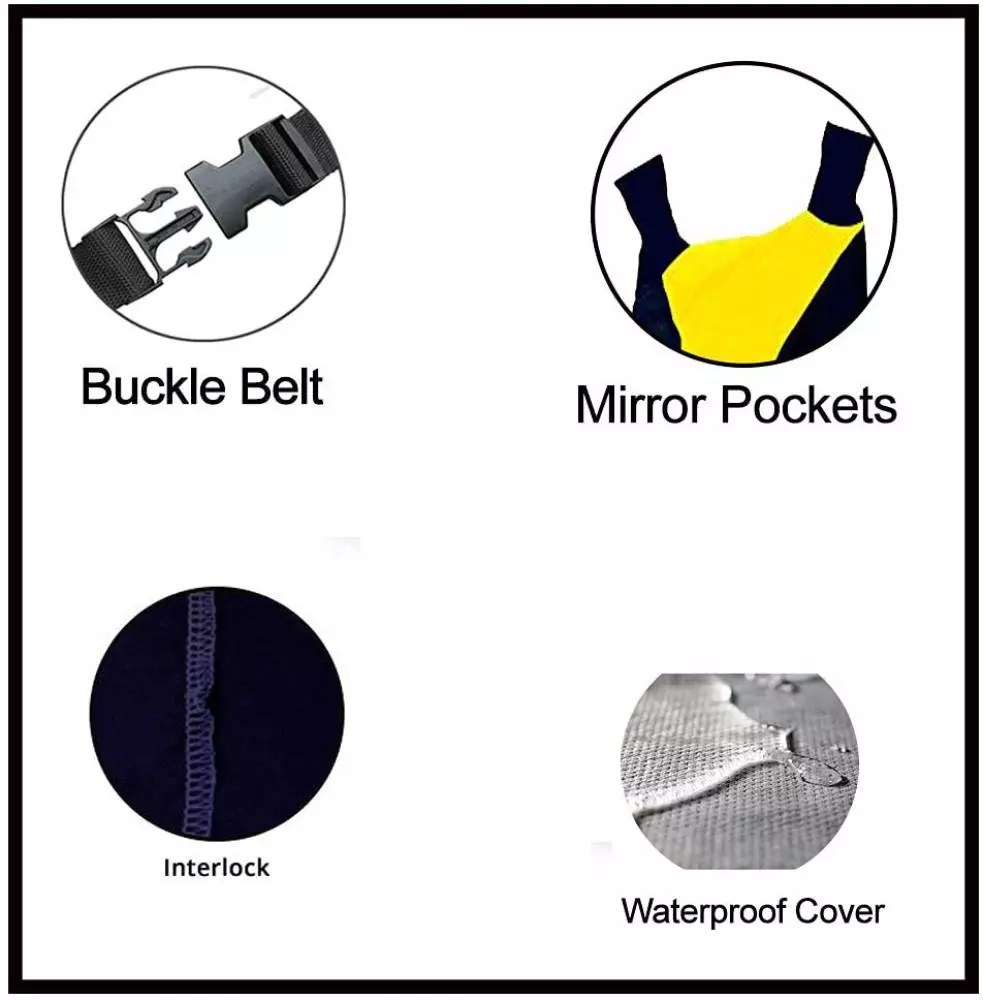 Auto Pearl Waterproof Two Wheeler Cover For Yamaha RX135 (Yellow & Blue)