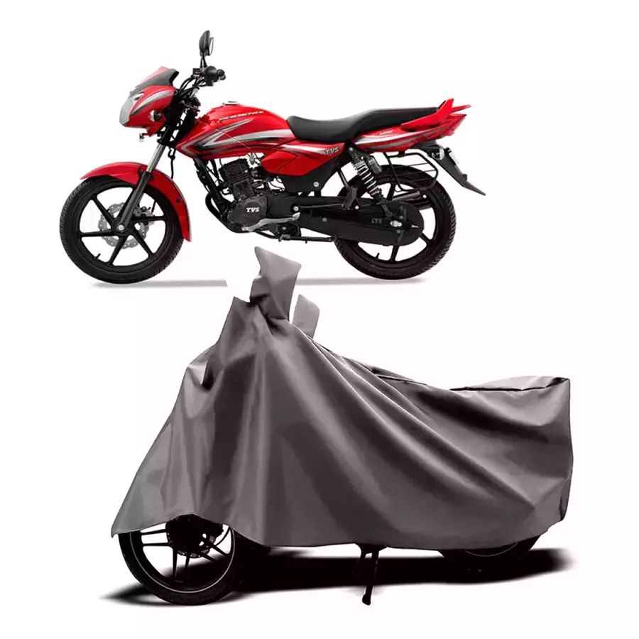 Auto Pearl Two Wheeler Cover with Bag for TVS Phoenix 125, Silver-picture-28
