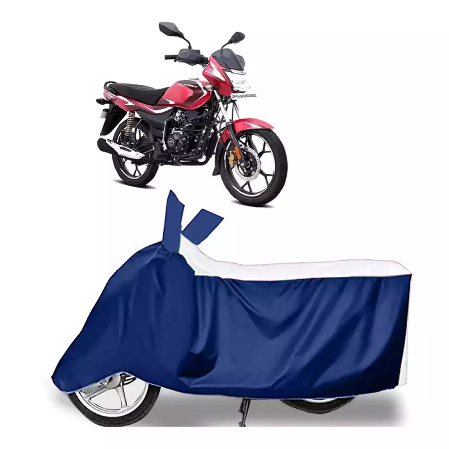 Auto Pearl Bike Cover for Bajaj Platina 110 H-Gear (White & Blue)