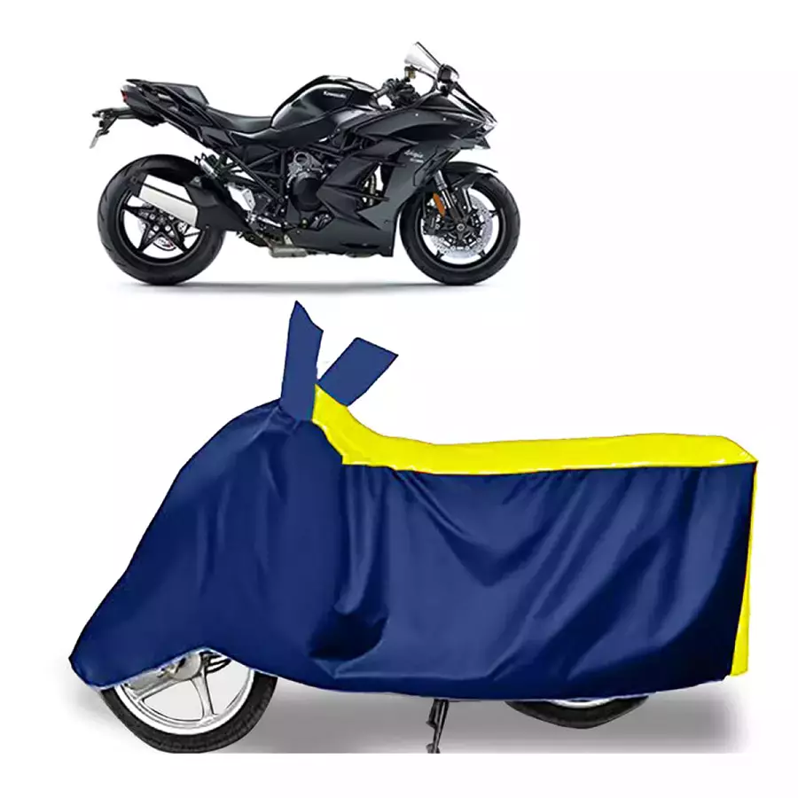 Auto Pearl Bike Cover for Kawasaki Ninja H2 SX (Yellow & Blue)