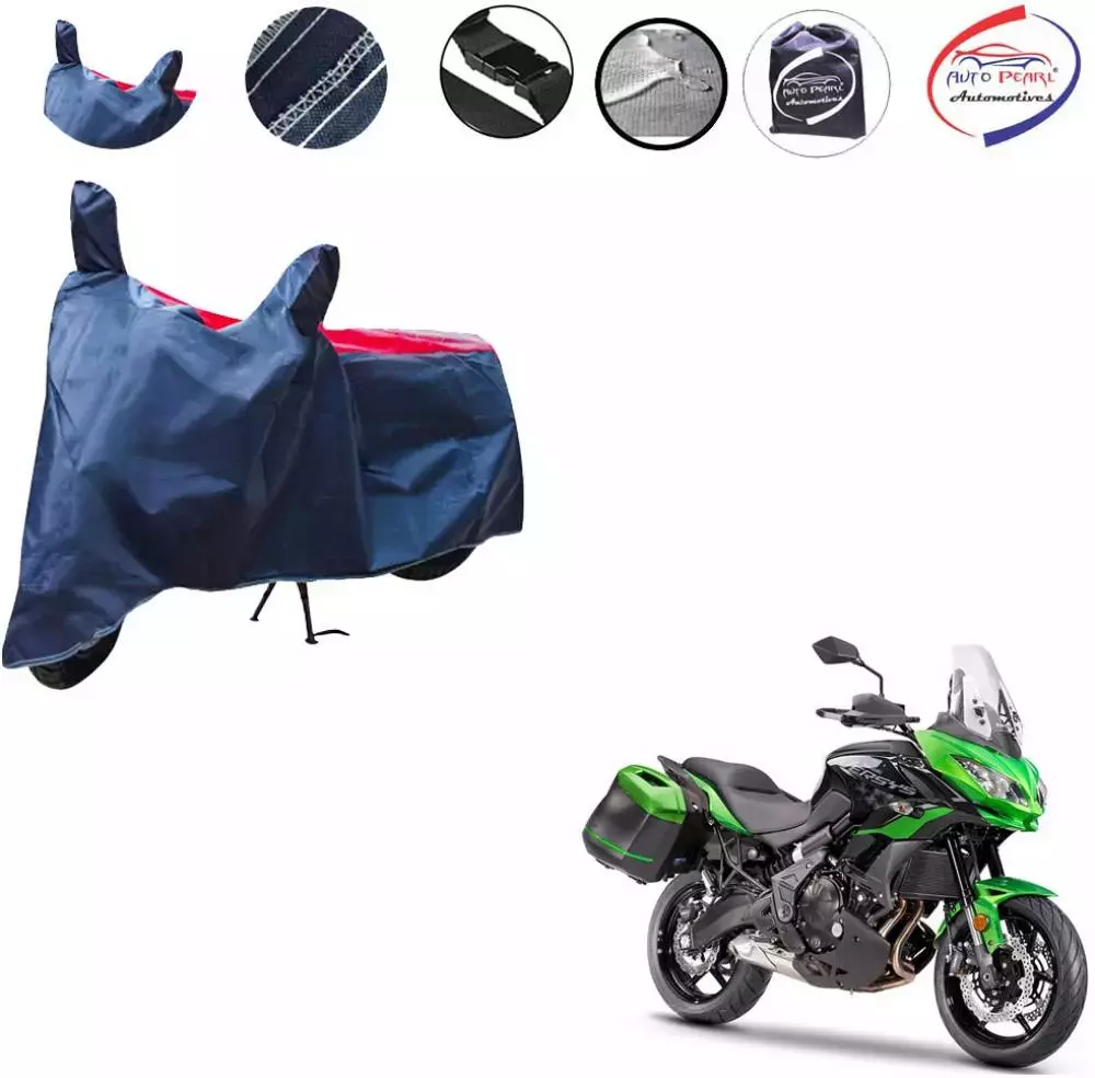 Auto Pearl Waterproof Two Wheeler Cover For Kawasaki Versys 650 (Red & Blue)