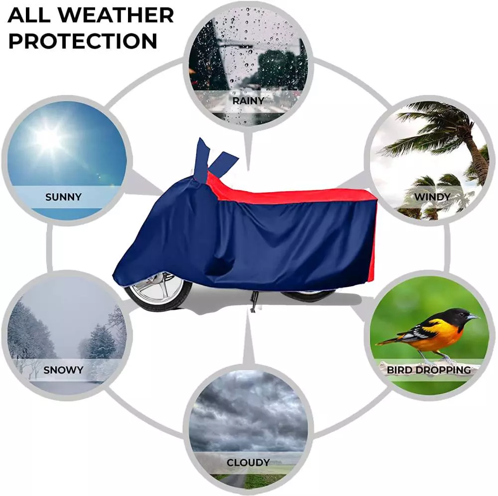 Auto Pearl Polyester Two Wheeler Cover for Kawasaki Versys X 300 BS6 (Red Blue)