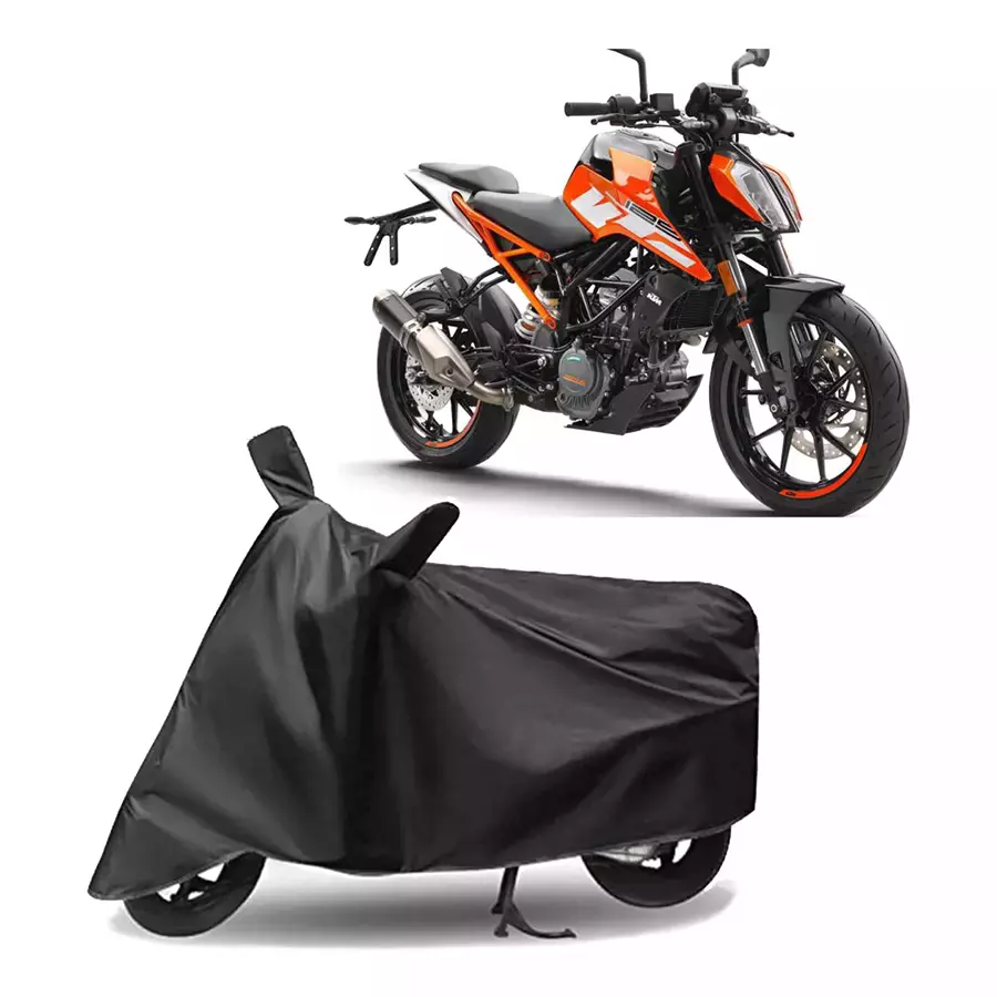 Auto Pearl Polyester Two Wheeler Cover for KTM 125 Duke (Grey)-picture-31