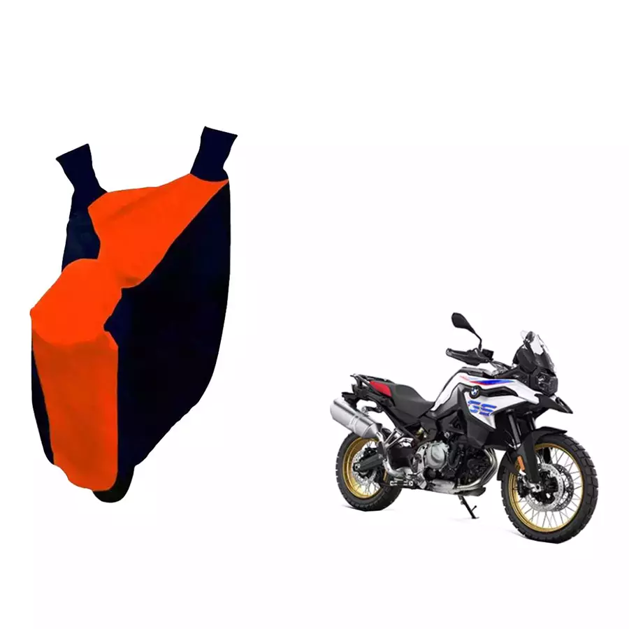 Auto Pearl Waterproof Two Wheeler Cover For BMW F 850 GS (Orange & Blue)-picture-10