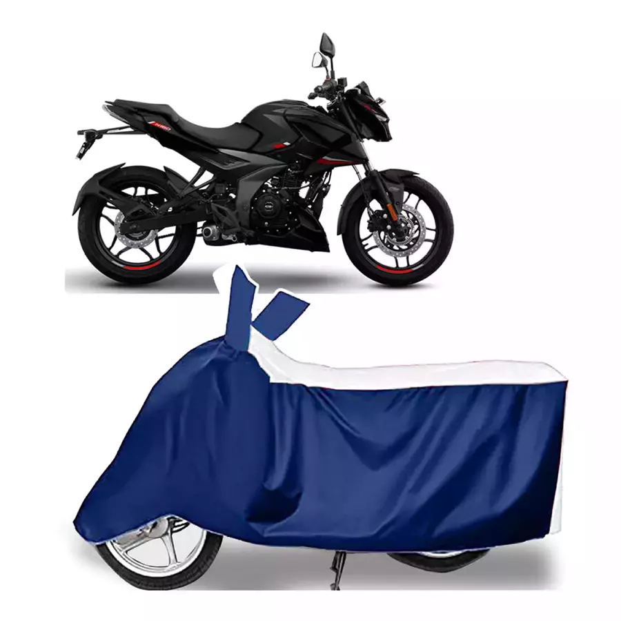 Auto Pearl Bike Cover for Bajaj Pulsar N160 (White & Blue)