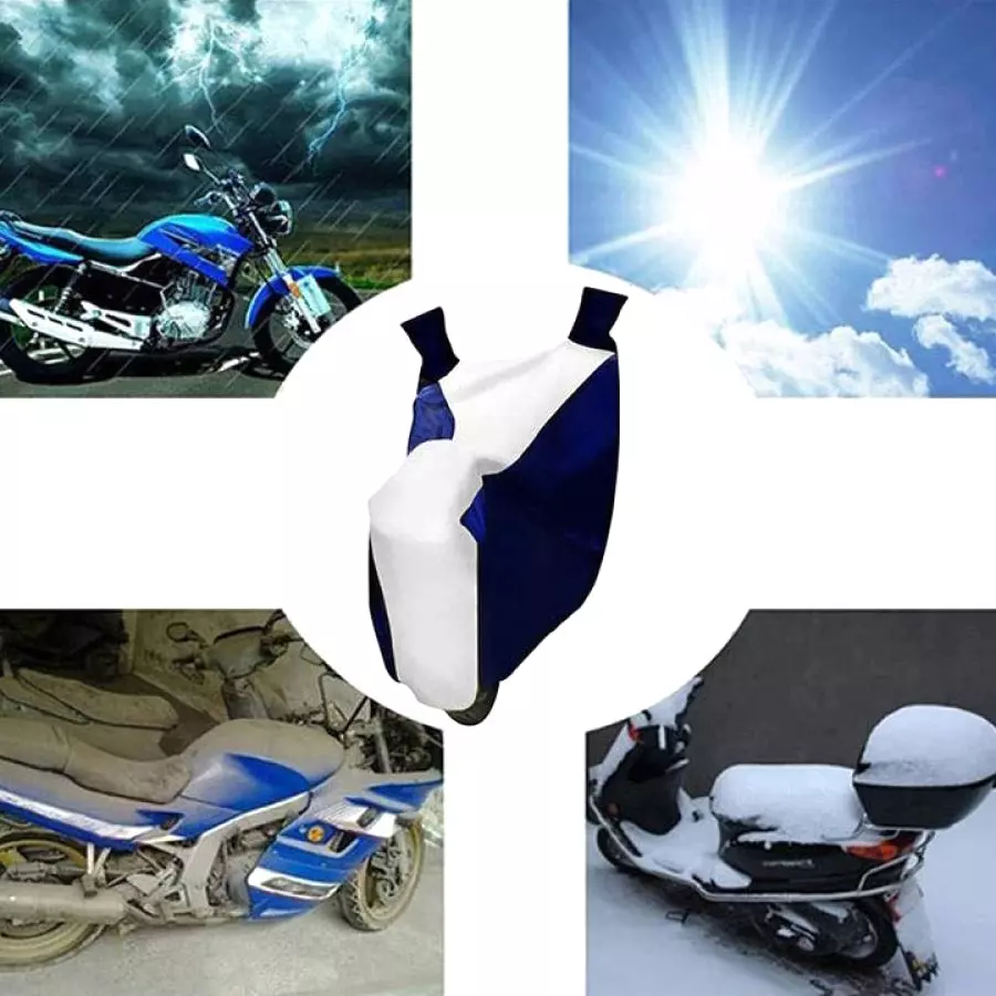 Auto Pearl Bike Cover for Bajaj Pulsar N160 (White & Blue)
