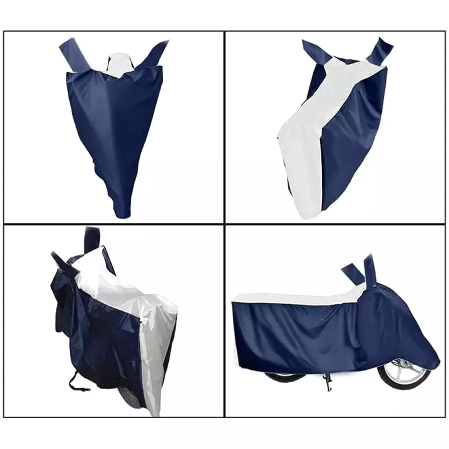 Auto Pearl Bike Cover for Bajaj Pulsar N160 (White & Blue)